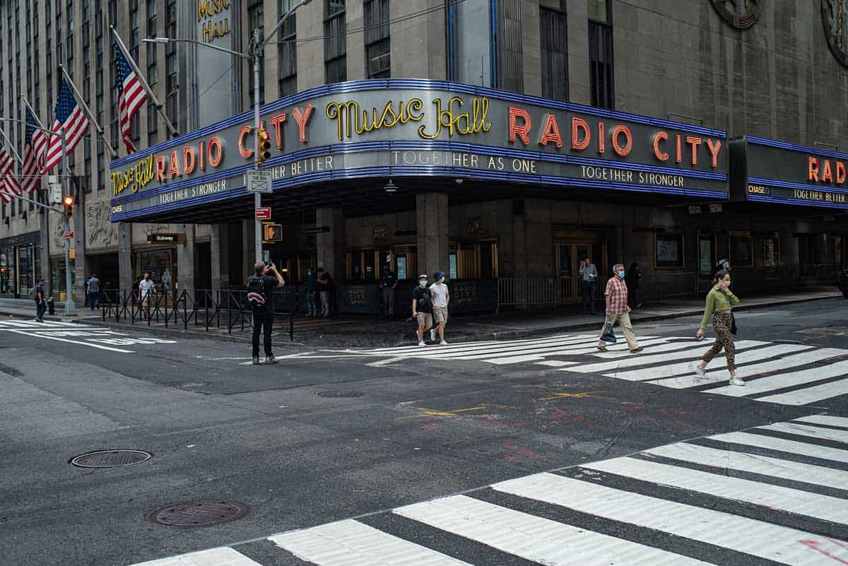 Radio city is one of the top places to take pictures in NYC.
