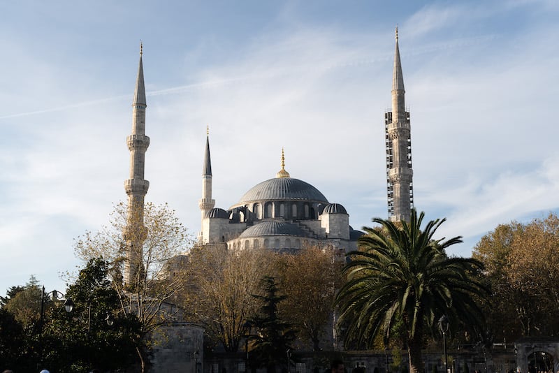 visiting the Blue Mosque during Istanbul solo travel