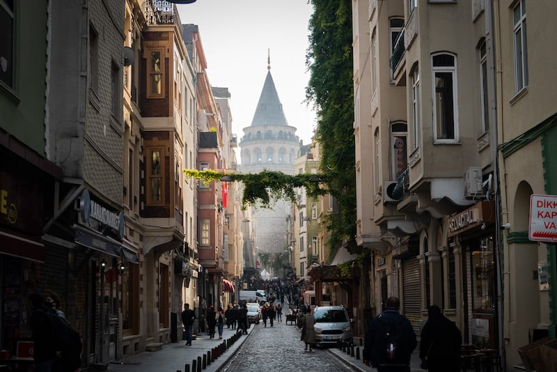 solo female traveler in Istanbul visiting the Galata Tower