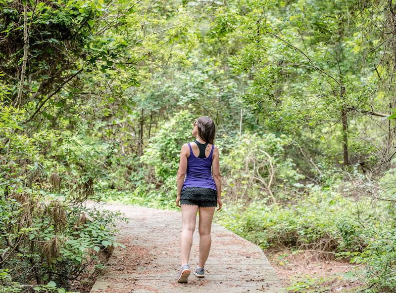 woman hiking alone in Virginia