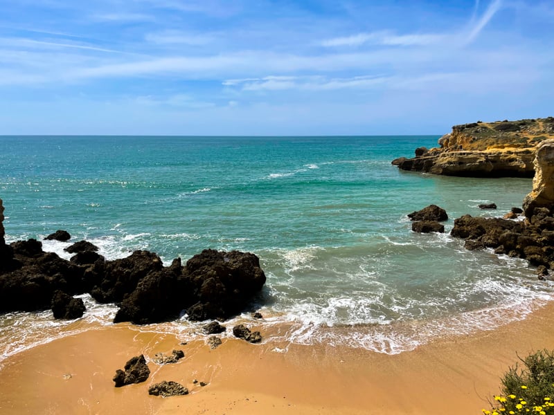 visiting an Algarve beach during solo travel in Portugal