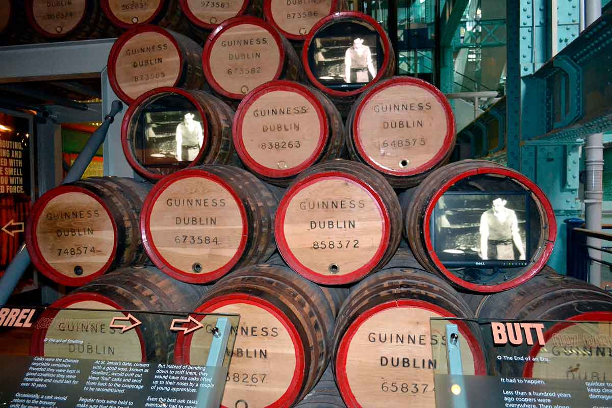Guinness Storehouse Barrels.