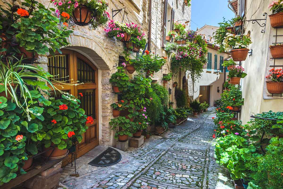 Spello and its nooks and streets of the beautiful Italian towns.