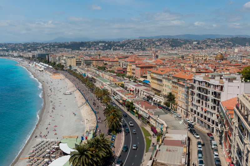 waterfront Promenade des Anglais in Nice, France