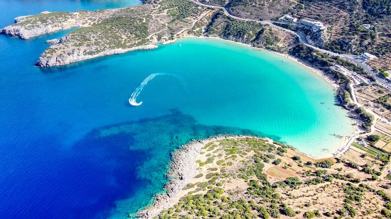 traveling solo to Agios Nikolalos Beach in Crete, Greece
