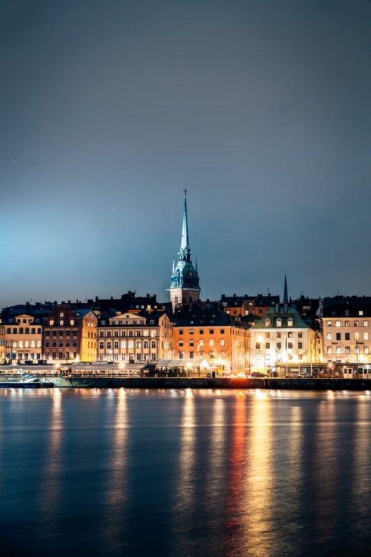 Stockholm skyline at night