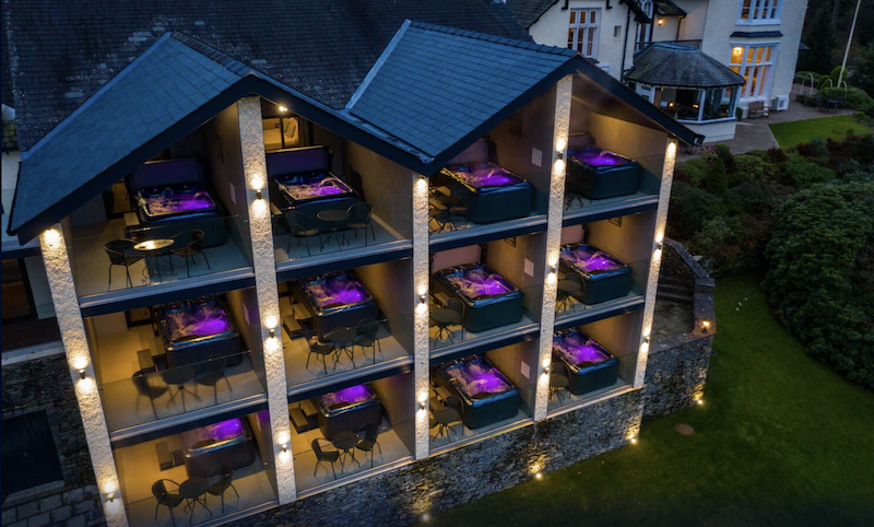 hot tubs at the Lakes Hotel and Spa in Windermere