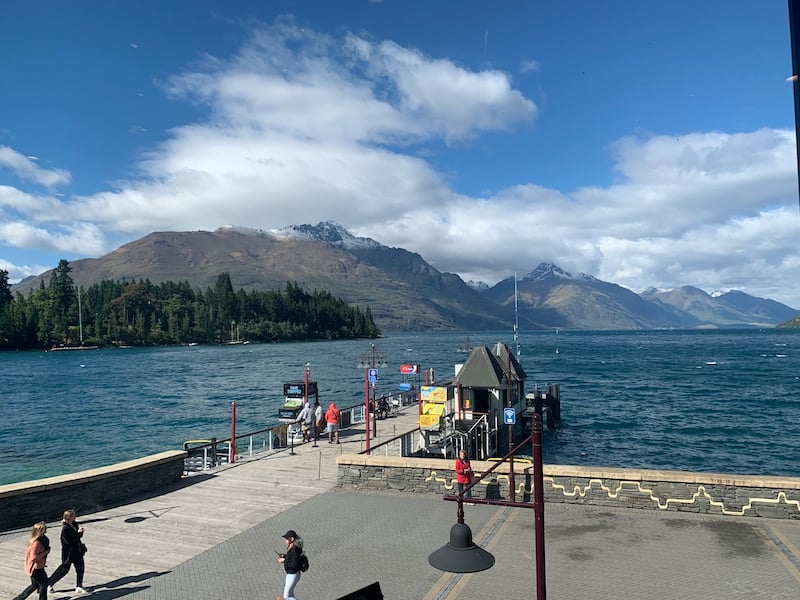 mountain view along the Queenstown lakefront
