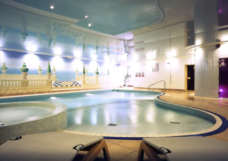 giant indoor pool and hot tub at Riverside Hotel in Kendal