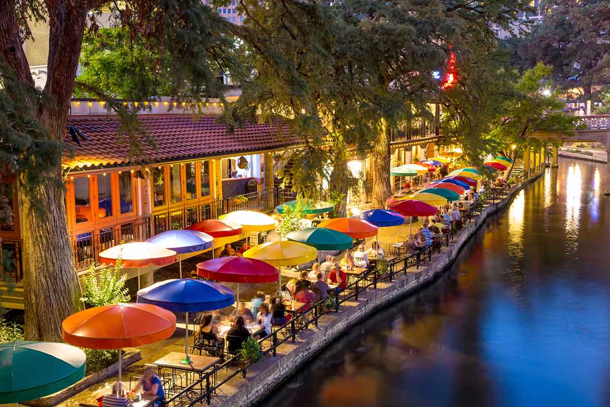 San Antonio riverwalk in Texas, USA.