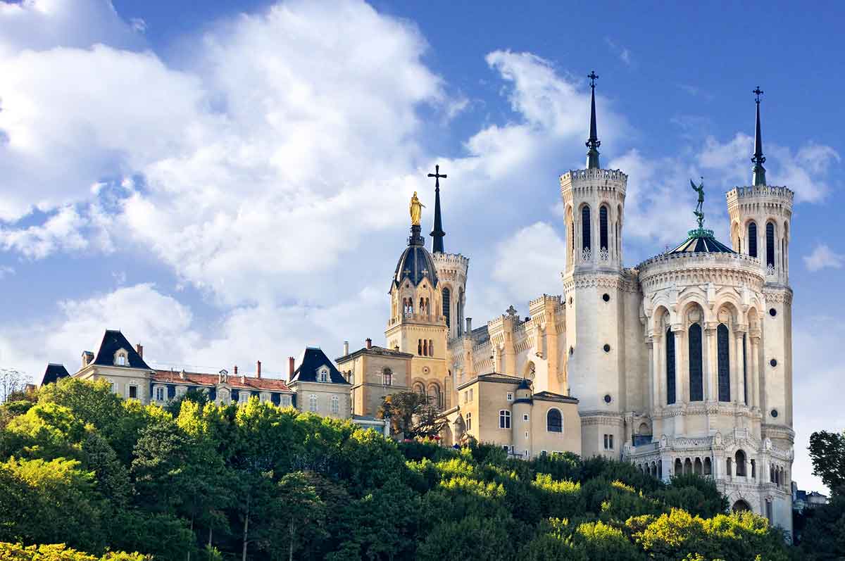 Basilica of Notre Dame de Fourviere, Lyon, France.