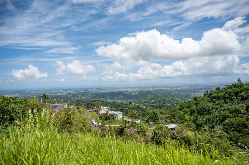 view overlooking Puerto Rico along the way to Charco Prieto Waterfall