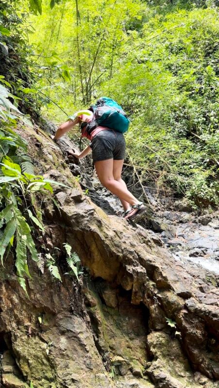 Charco Prieto waterfall trail climb