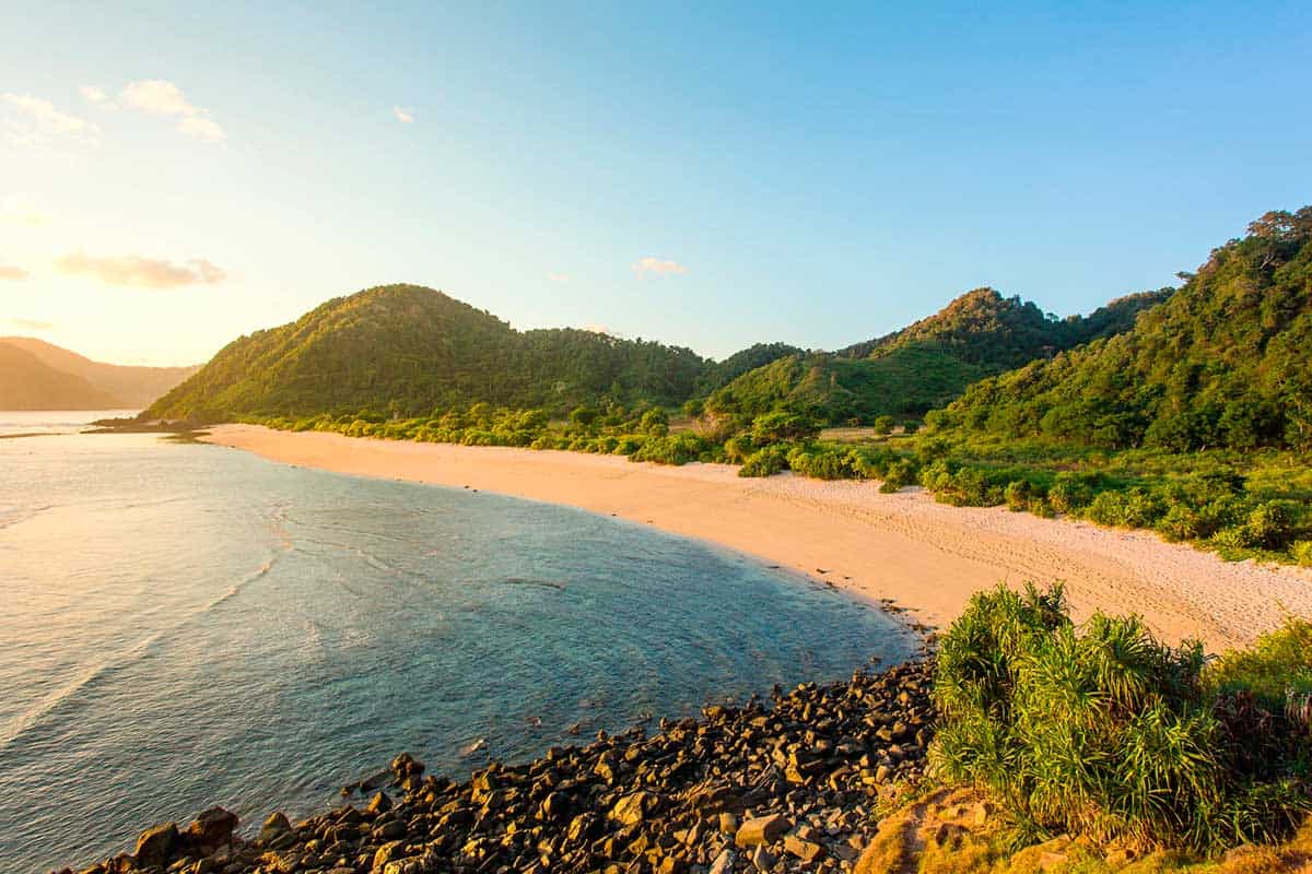 A view of a beach in Lombok Island, Indonesia.