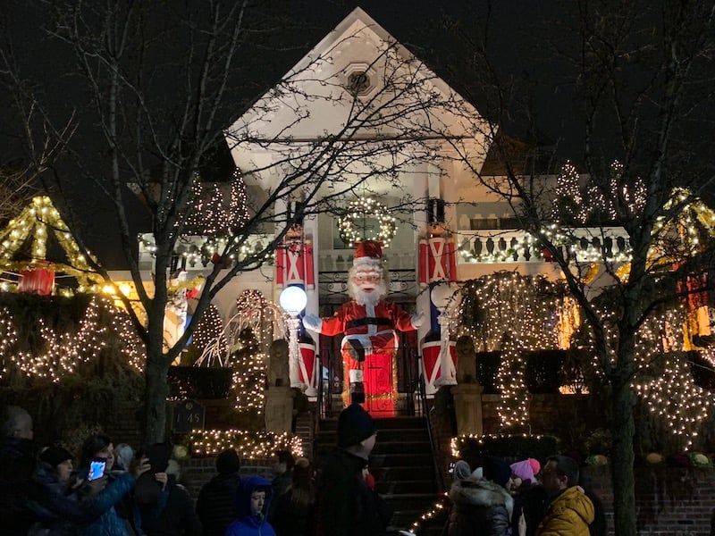Dyker Heights home with ornate Christmas decorations in NYC
