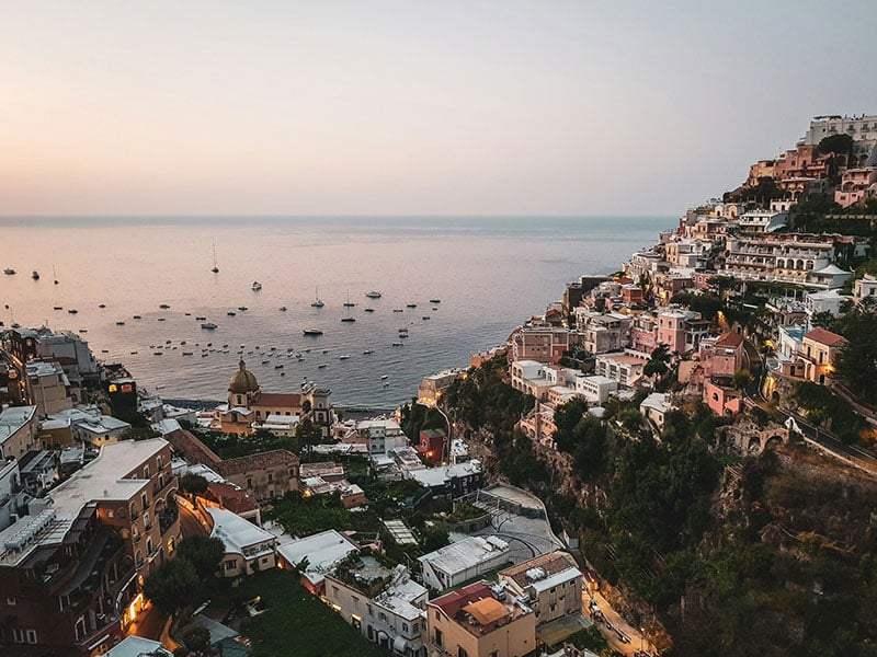A beautiful view of Positano in the Amalfi Coast, Italy.