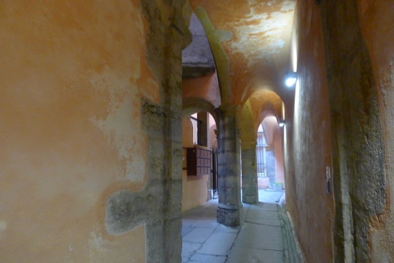 One of Lyon's larger traboules, or secret passageways