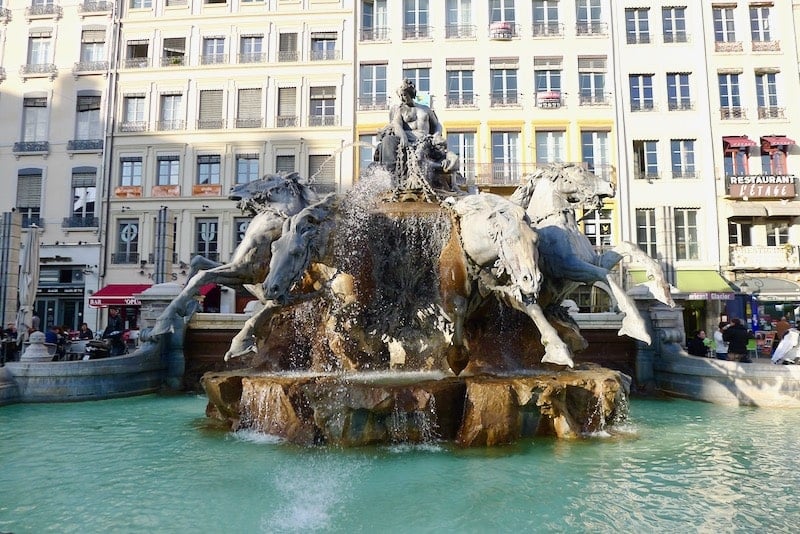 Statue by Bartholdi on Place des Terreaux in Lyon, France