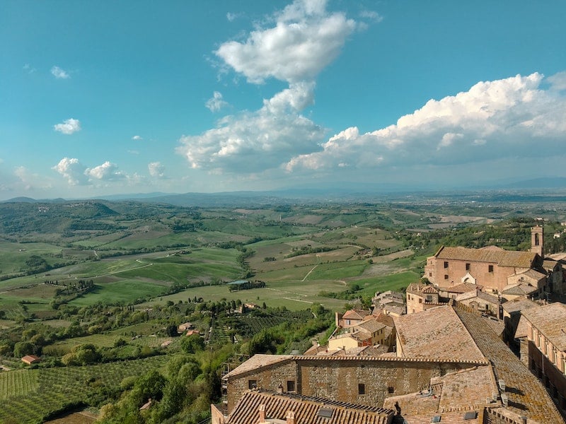 Montepulciano countryside from above