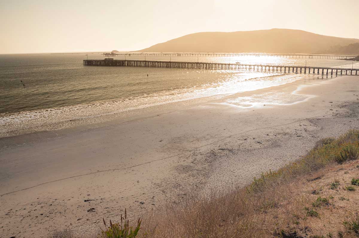 Avila Beach view at sunset.