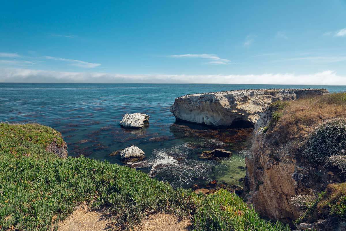 Cliffs, Pacific Ocean. Shell Beach Area of Pismo Beach, California.