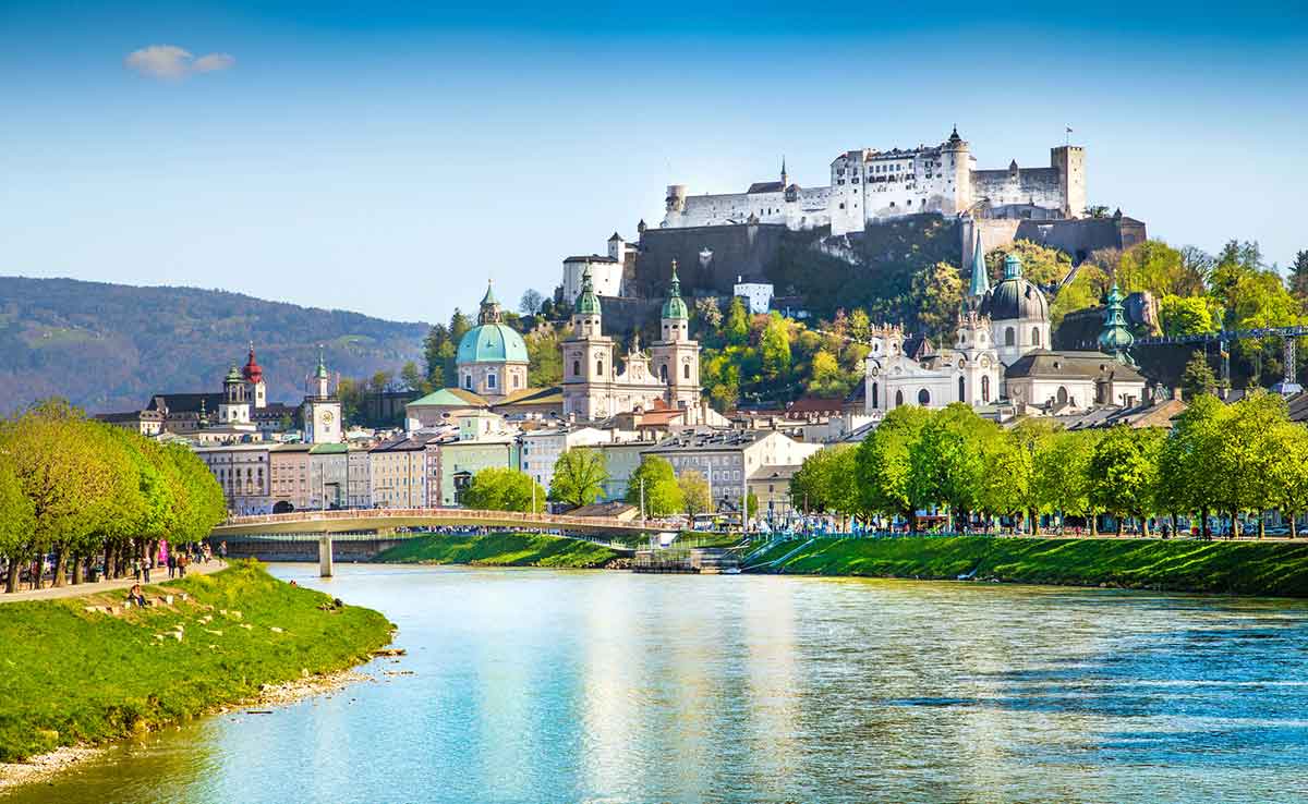 A city view of Salzburg, a great day trip from Vienna.
