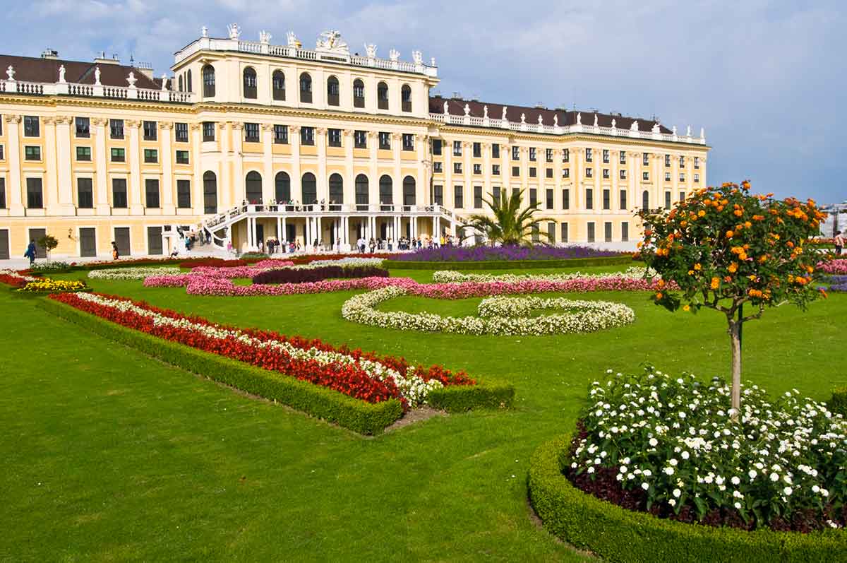 Beautiful and old palace Schoenbrunn in Vienna.