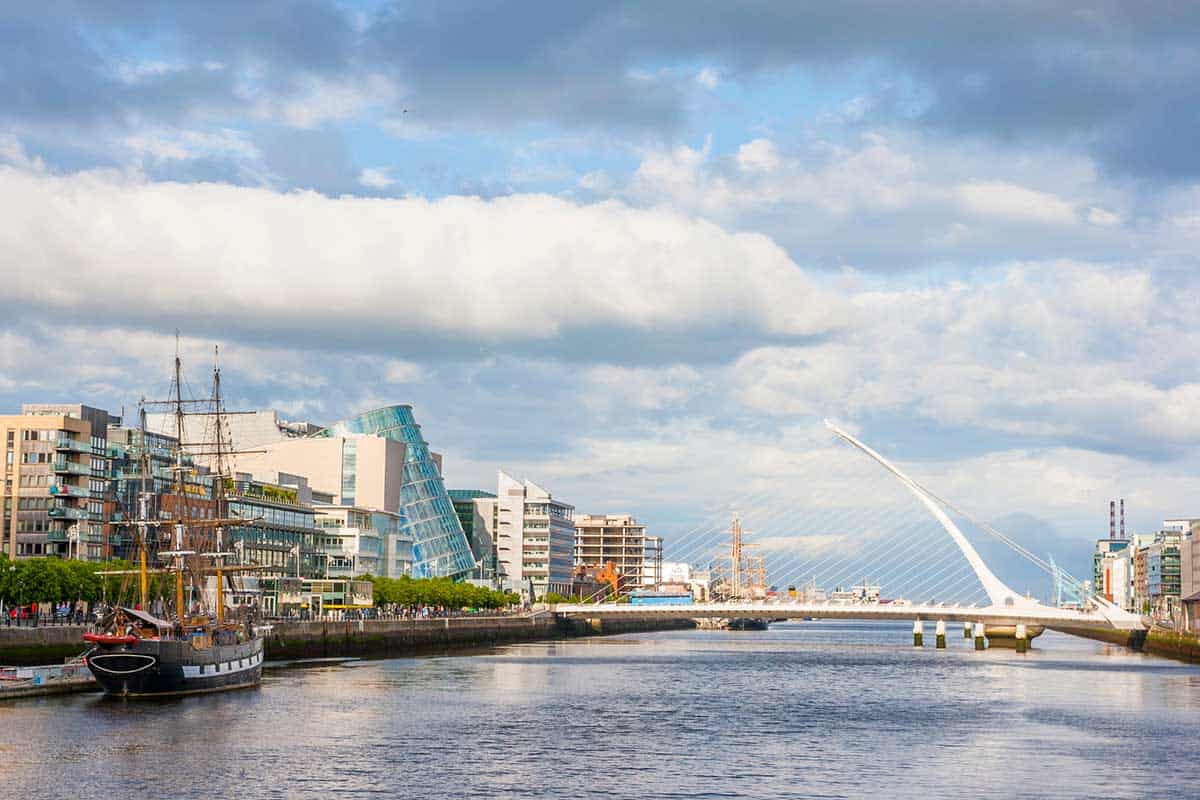 A view of Liffey River in Dublin.