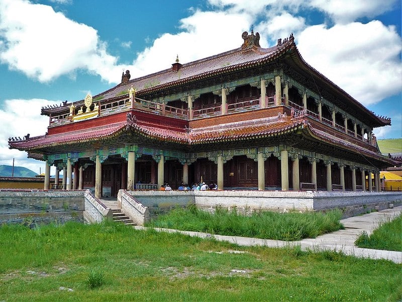 travelers exploring Amarbayasgalant Monastery while visiting Mongolia