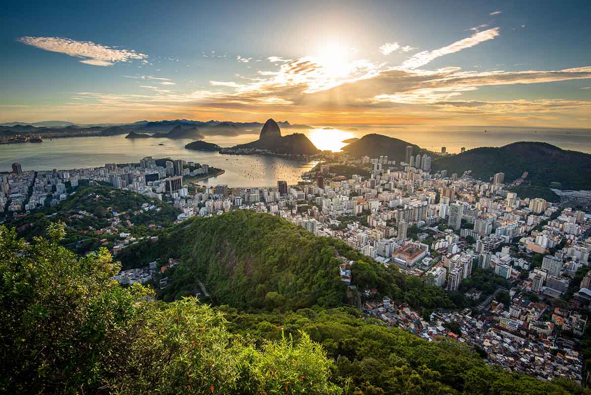 Panoramic view of Rio de Janeiro city before sunset.