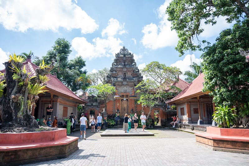 traveler visiting Ubud Palace during 14 days in Bali 