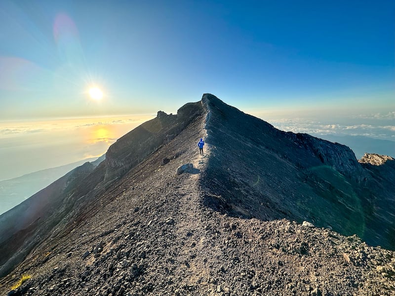 skinny trail to the Mount Agung caldera