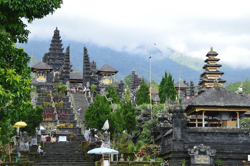 traveler visiting the Besakih Temple during a 2 week trip to Bali