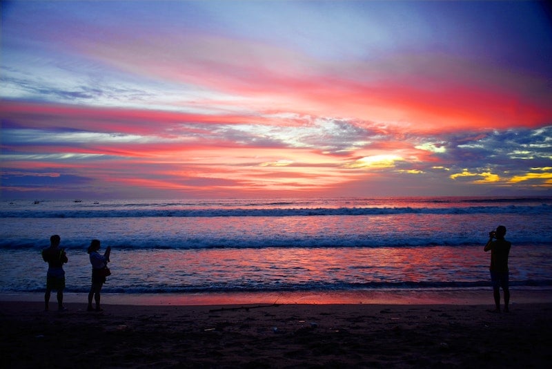 sunset at Kuta Beach