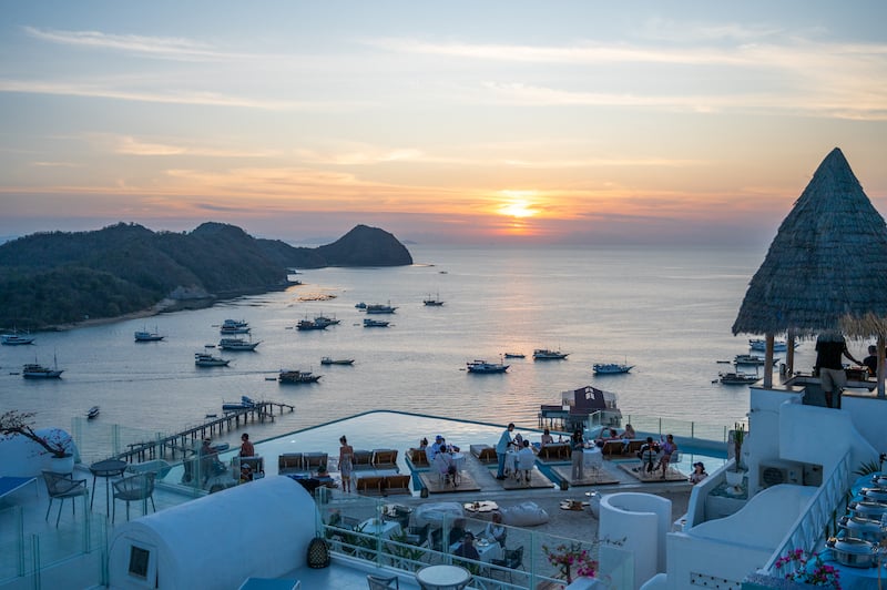 sunset at the Loccal Collection Hotel in Labuan Bajo
