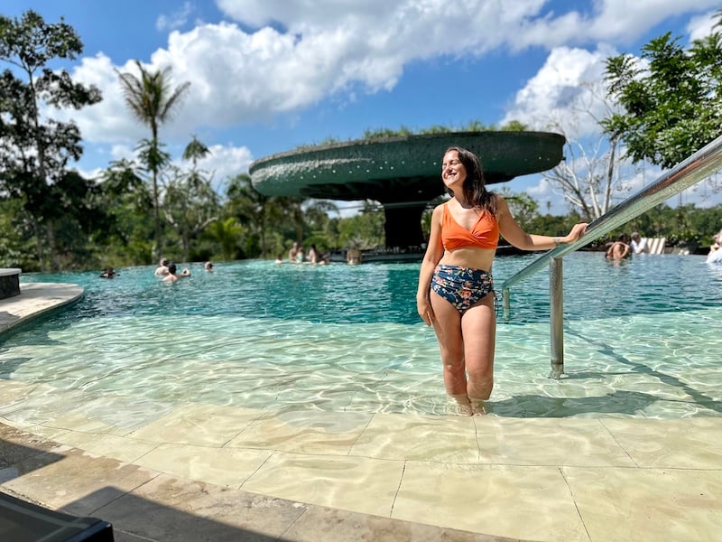 traveler swimming in the pool at Padma Resort Ubud