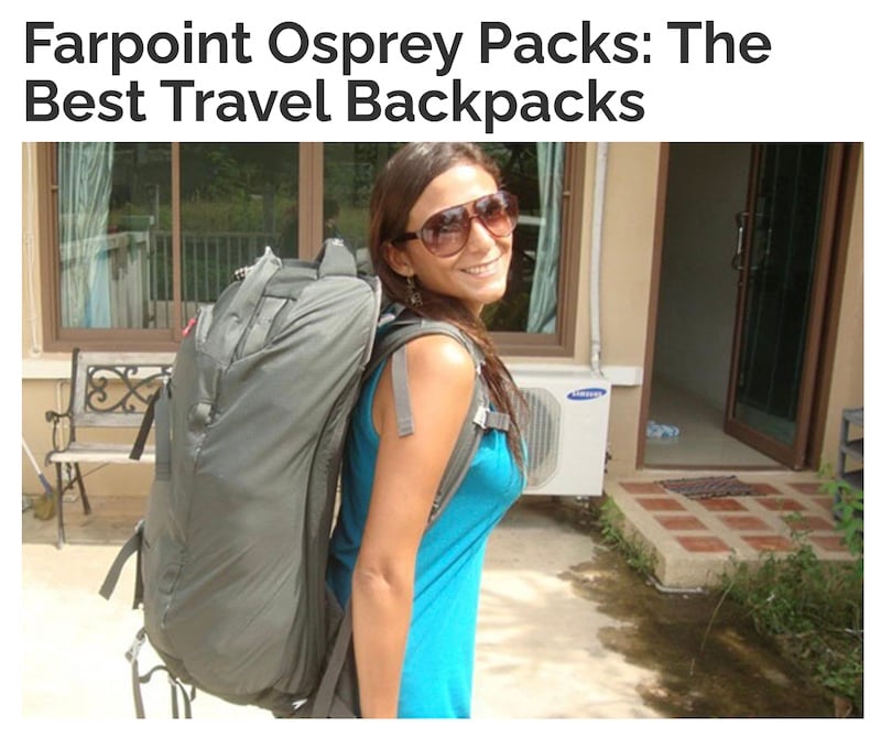 Amazon affiliate reviewing an Osprey backpack 