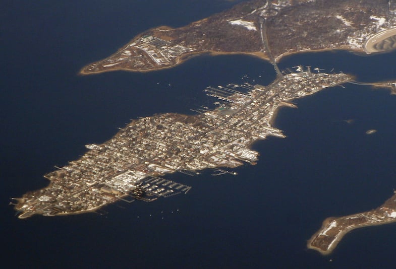 aerial view of City Island in The Bronx of New York City