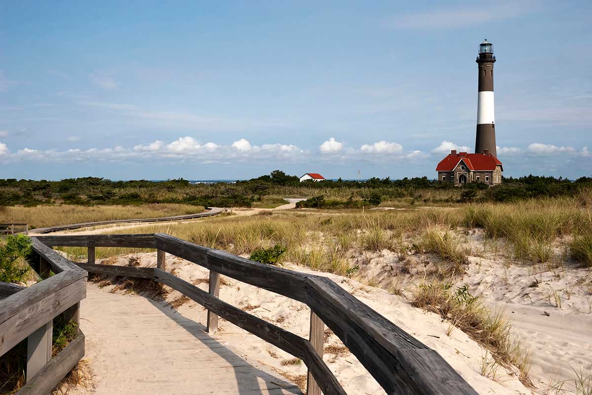 Path to the Fire Island Lighthouse in New York.
