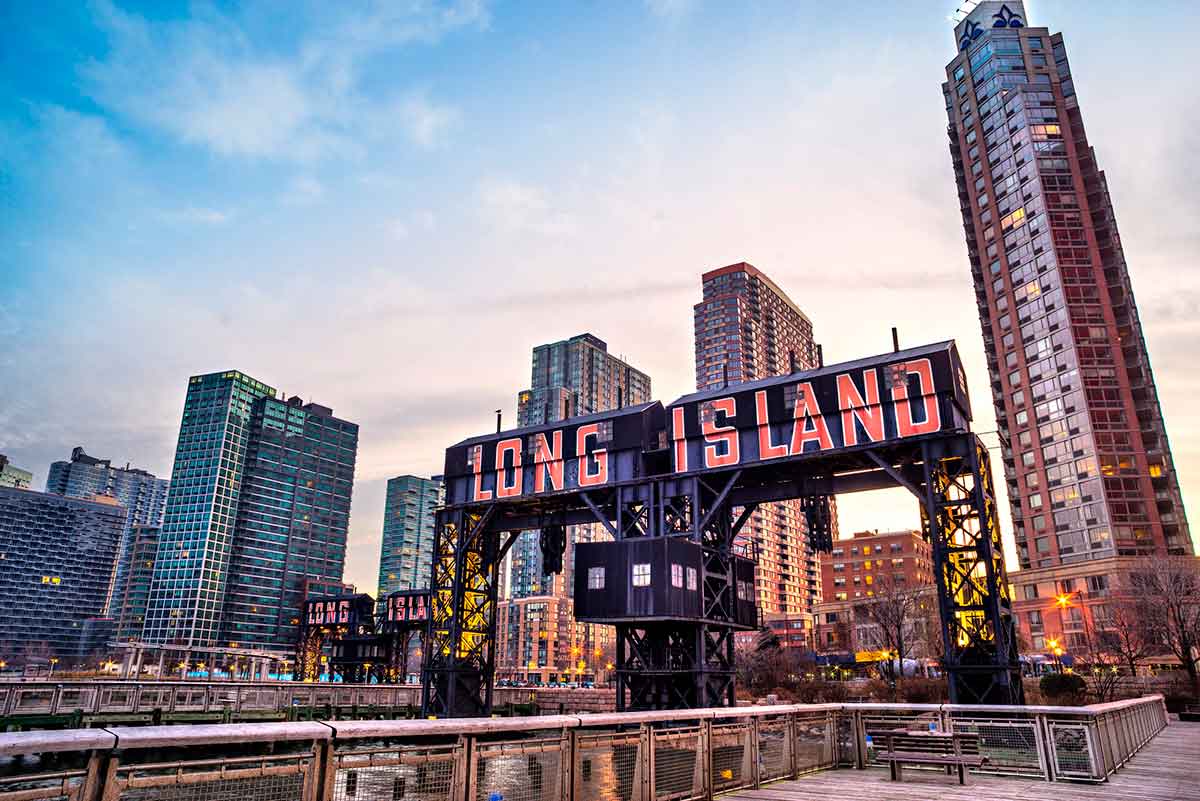 Photo of the pier in Long Island, NYC, at sunset.
