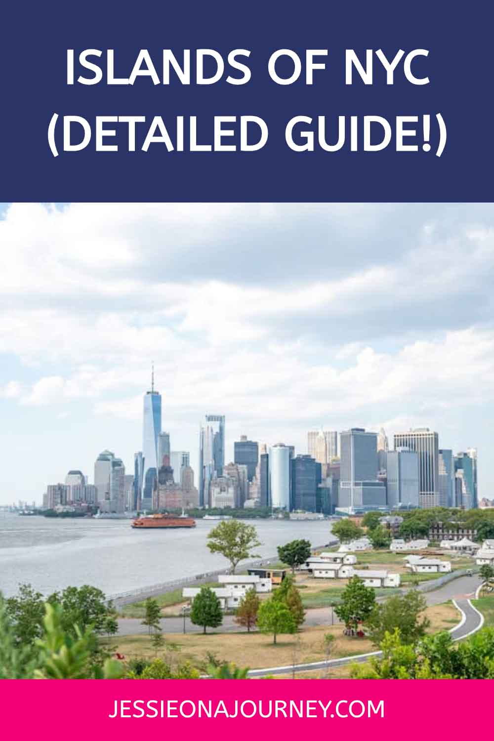 Pinterest pin that reads the islands of NYC guide.