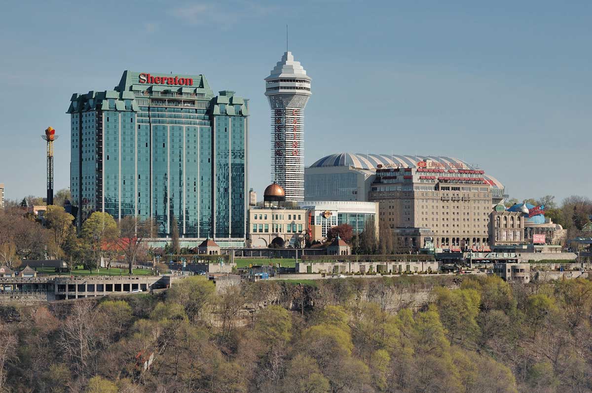 Niagara Falls Ontario skyline view from Goat Island.
