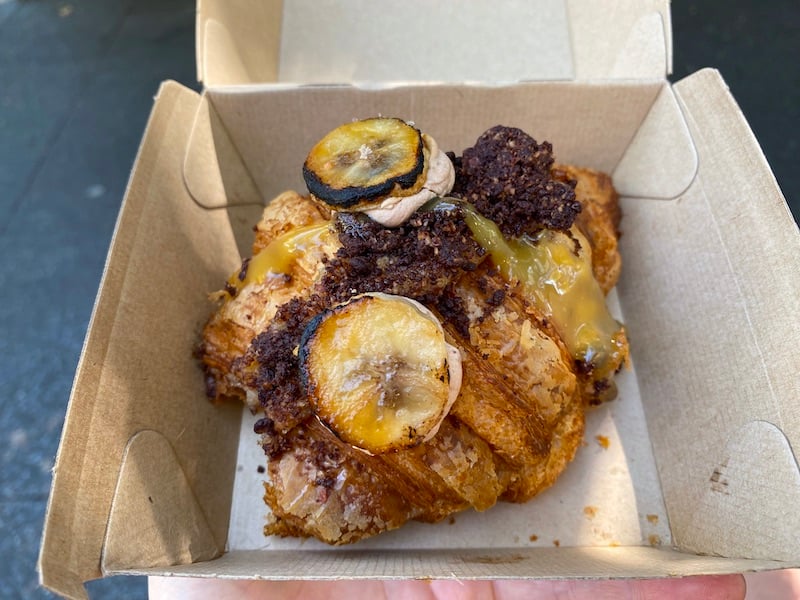 Banoffee Croissant in a box