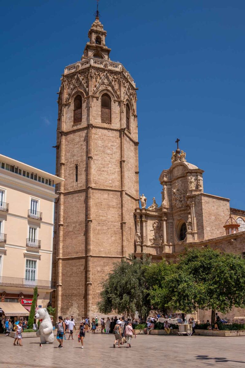 Spain solo traveler walking to the Cathedral of Valencia