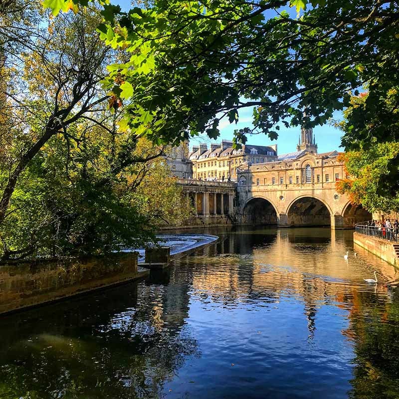 Pulteney Bridge in Bath in Summer.