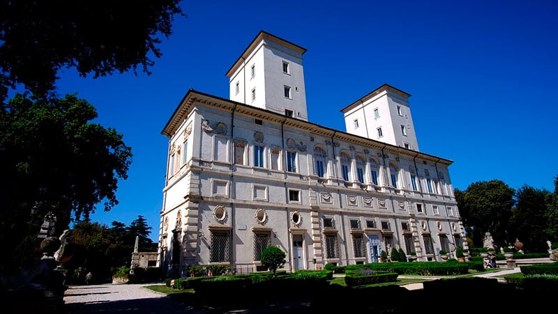 The back gardens of The Borghese Gallery in Rome, Italy.