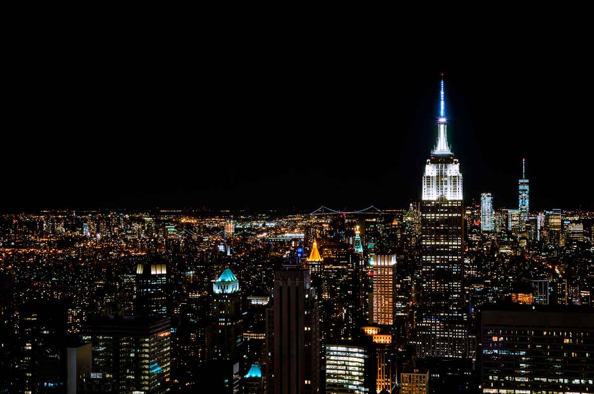 Manhattan from Top of the Rock at night.