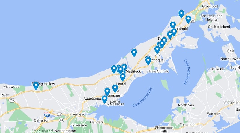 Long Island winery map