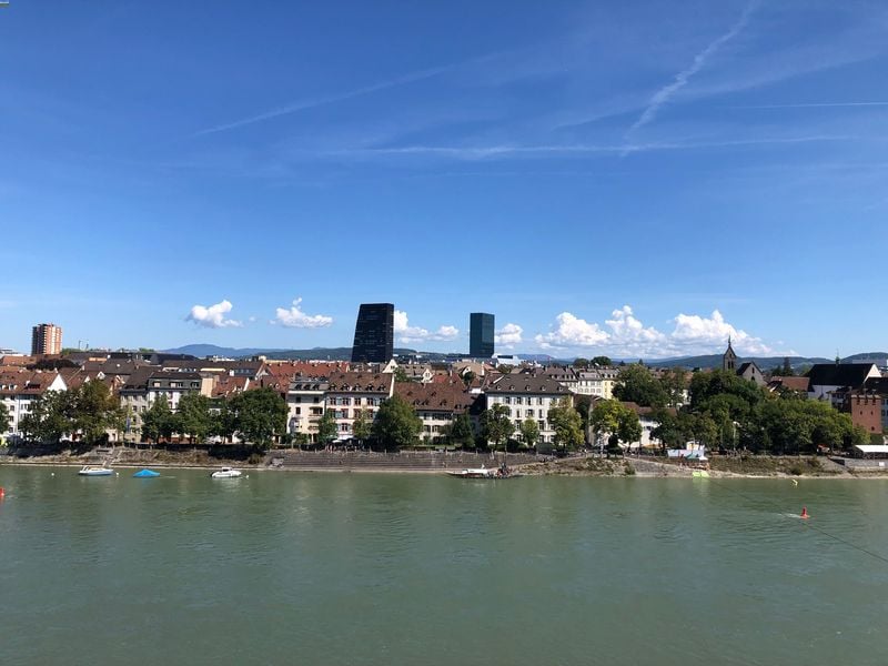 View overlooking Klein Basel and the River Rhine enjoying during solo travel in Switzerland
