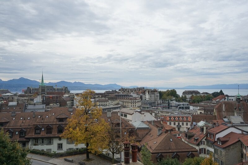 View over the buildings of Lausanne